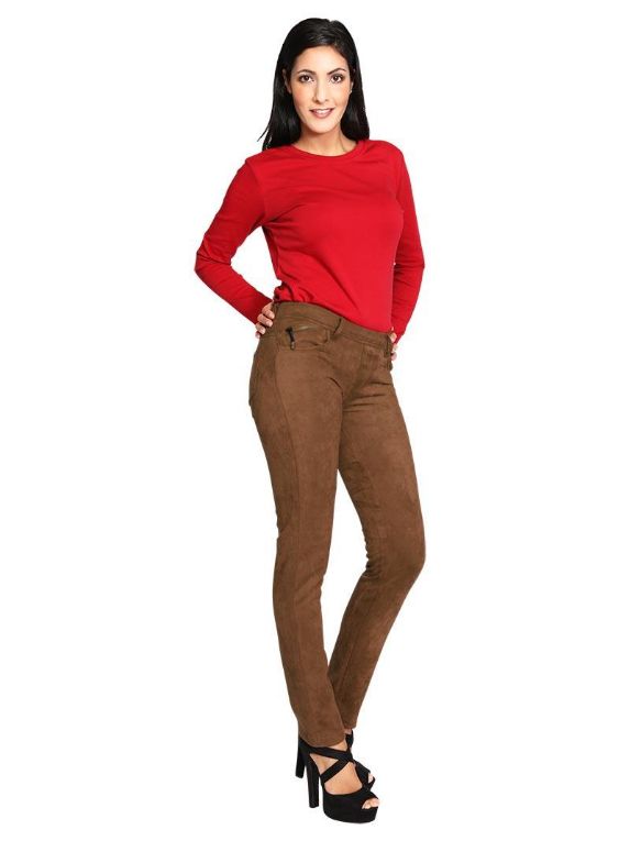 House of Smits Broek Amina suedine Camel ep9036