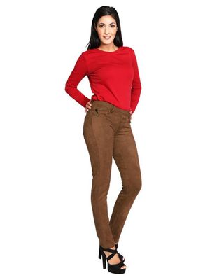 House of Smits Broek Amina suedine Camel ep9036