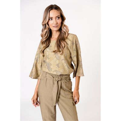 Poools Blouse top ausbrenner brons 513226