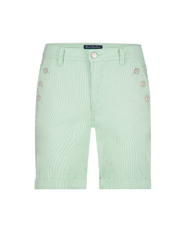 Red Button Short Bibette stripe mint srb4420