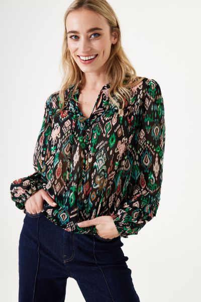 Garcia Blouse print zwart I30032