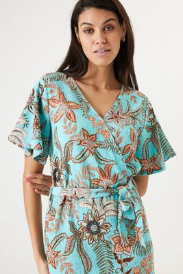 Garcia jurk print aqua q40081 Garcia jurk print aqua q40081