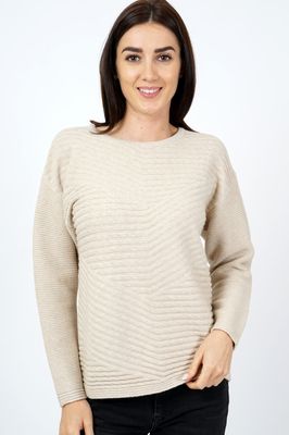 Smisses Trui rib beige k13341 Smisses Trui rib beige k13341