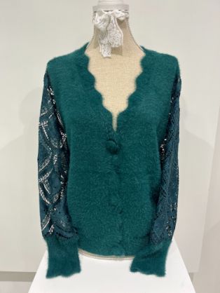 House of Smits Vest kanten mouwen Groen epf2615