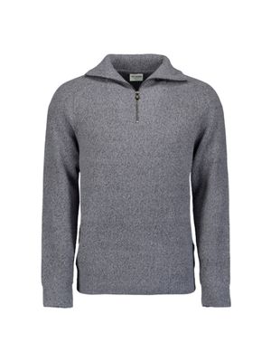 No Excess Pullover Wing Collar Half Zip Soft Washed Blue 29210923