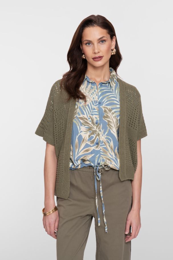 Geisha Vest bat sleeve olive 64079-70