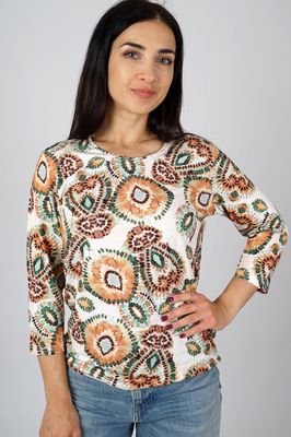 Smisses T-shirt 3/4m print brique k31703