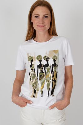 Smisses T-shirt km print wit k31730