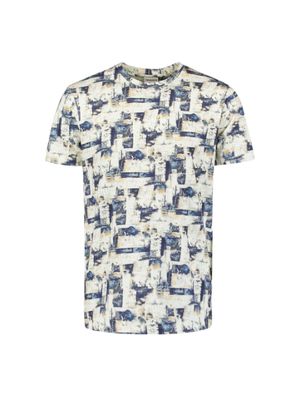 No Excess T-Shirt Crewneck Allover Printed Blue 27360377 No Excess T-Shirt Crewneck Allover Printed Blue 27360377