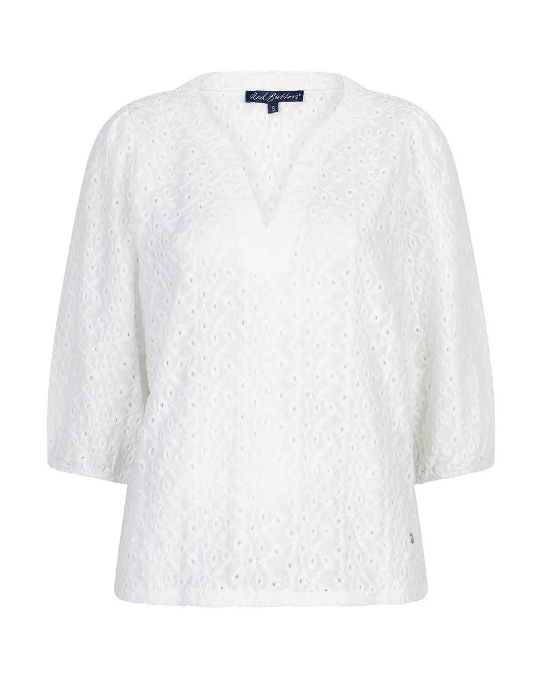 Red Button Shirt Ajour Offwhite SRB4809