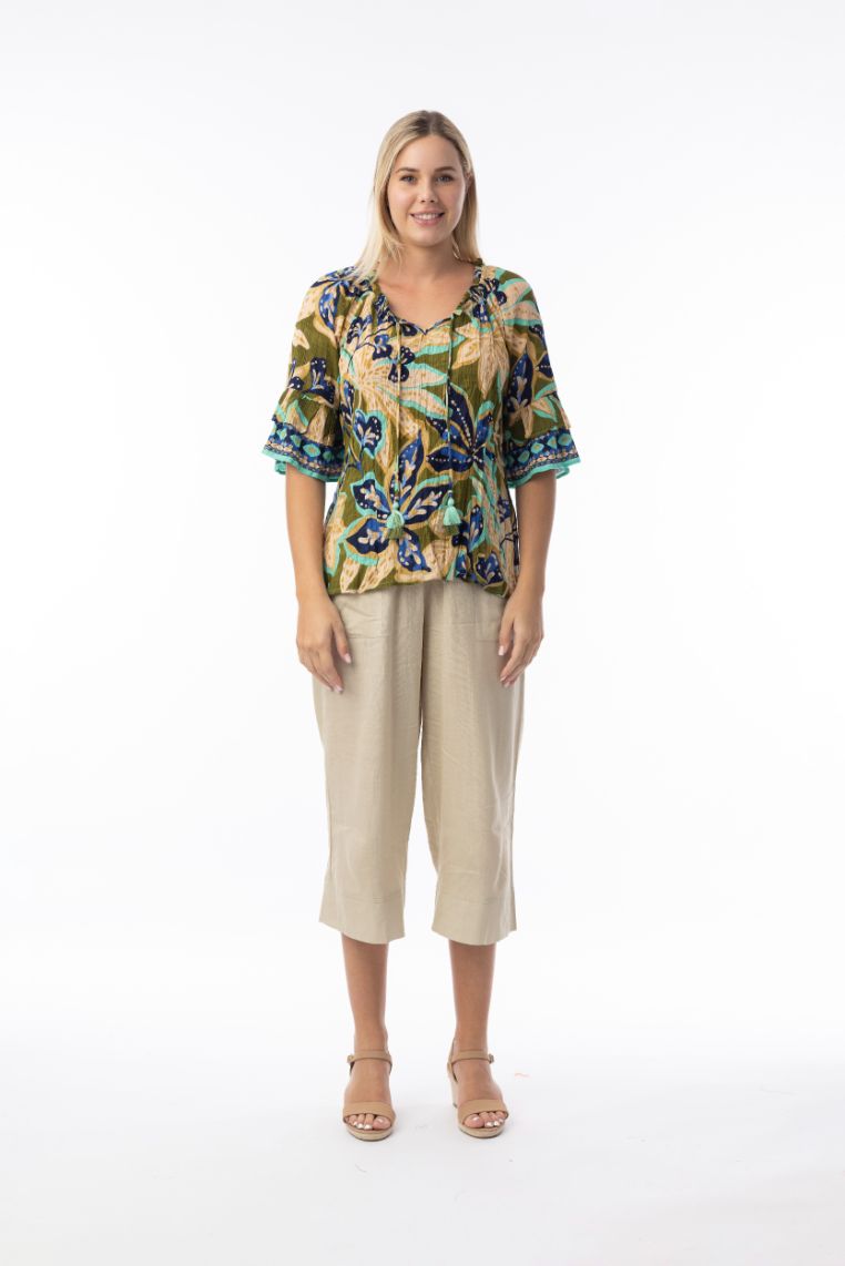 Orientique Blouse/shirt frill sleeve zand 82212