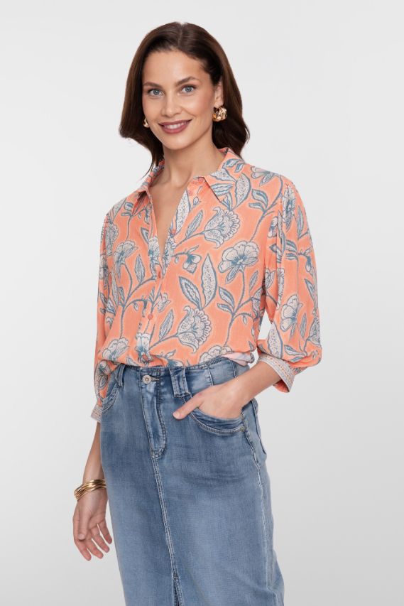 Geisha blouse coral 63201-20