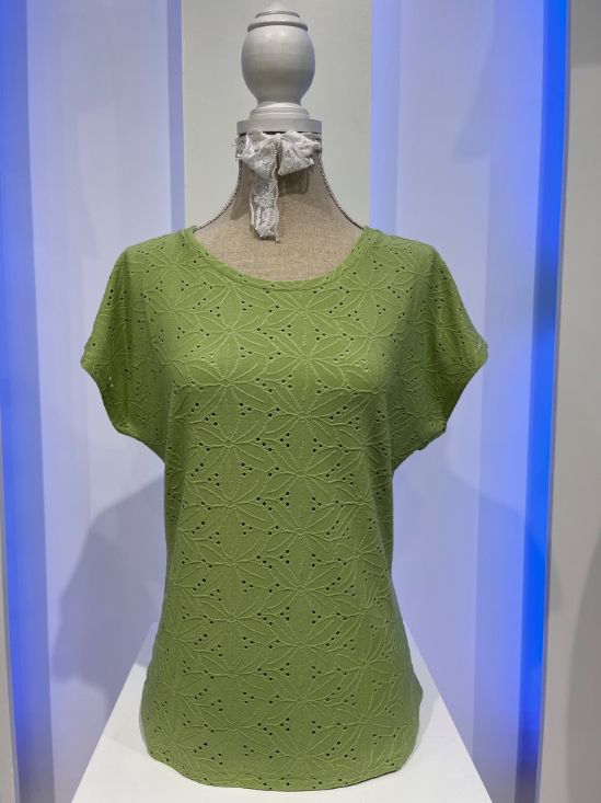 Smisses T-shirt broderie groen k32214