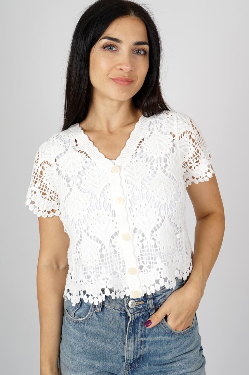 Smisses Vestje km kant offwhite k33201