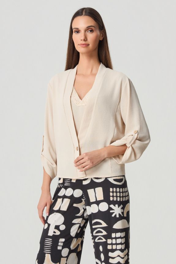 Batida Vest crepe ecru 2484