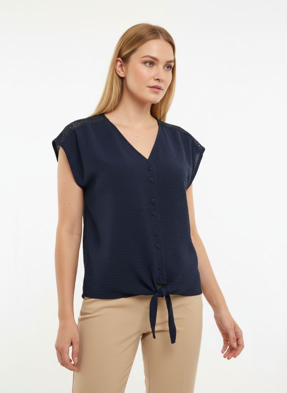 Batida Knoop blouse marine 2486
