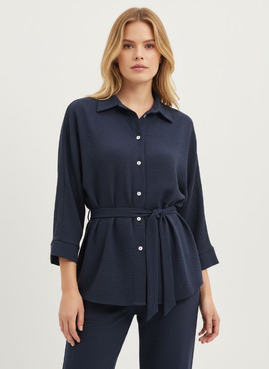 Batida Blouse crepe marine 2482