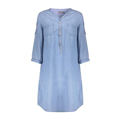 Geisha Dress lyocell ropes bleached denim JET