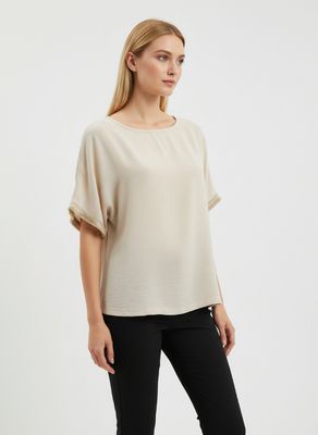 Batida Shirt crepe fringe ecru 2459