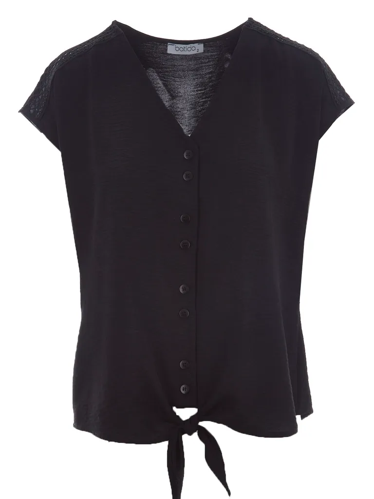 Batida Knoop blouse zwart 2486