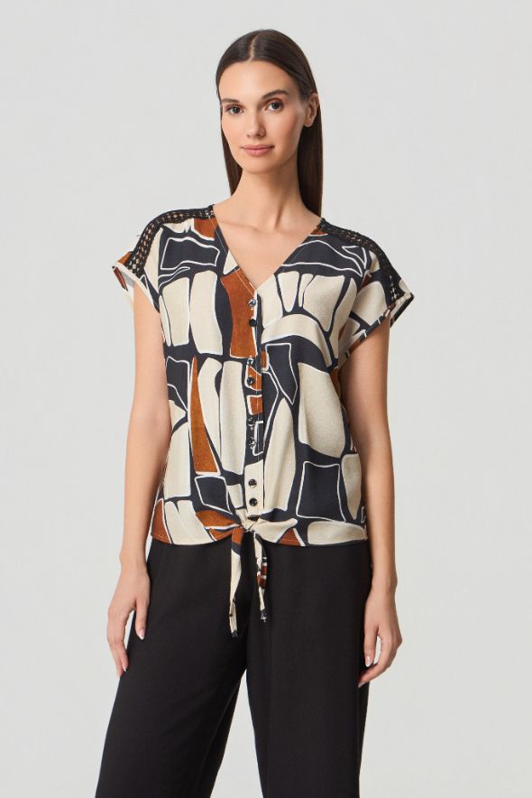 Batida Knoop blouse zwart 2525