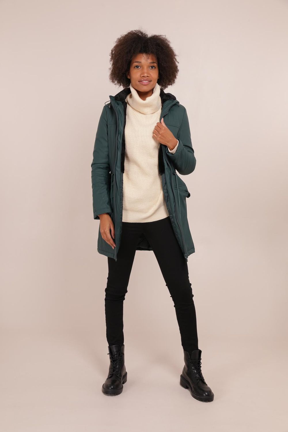 House of Smits Regenjas furry groen es8557