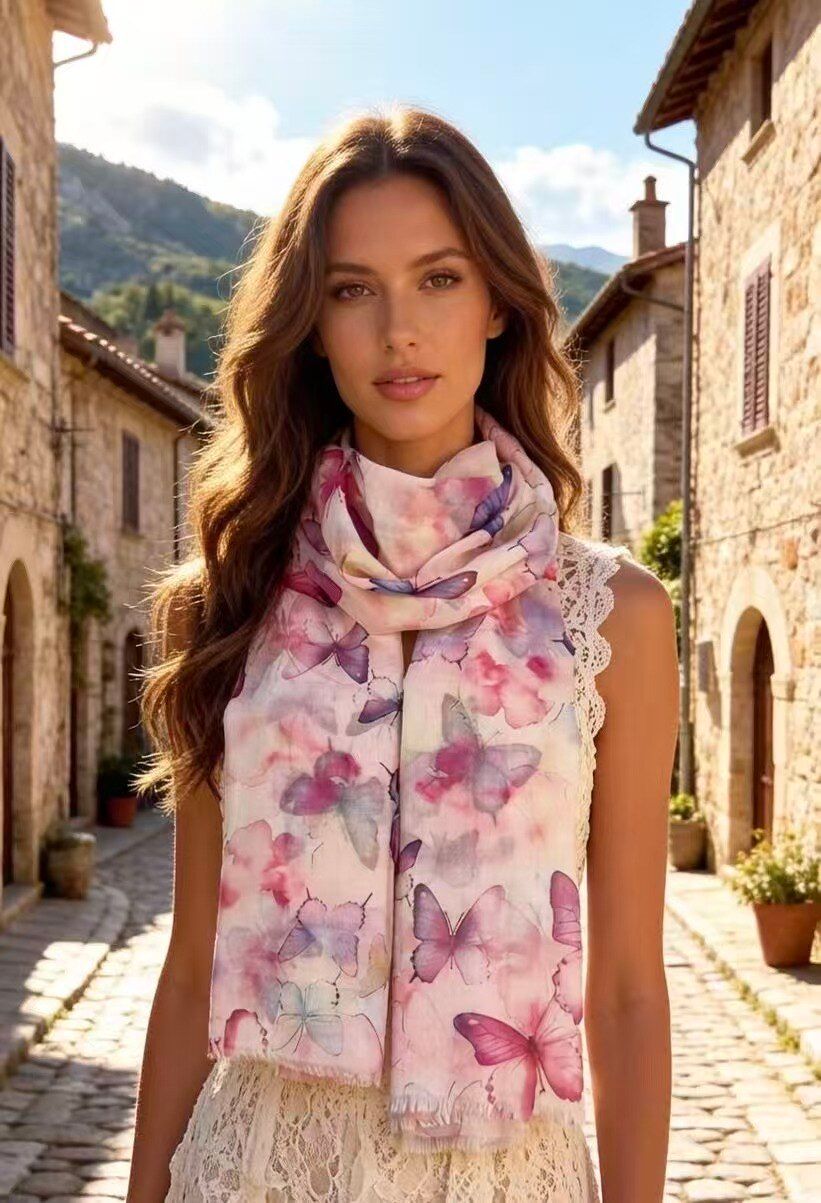 House of Smits Shawl vlinder rose pfs113152