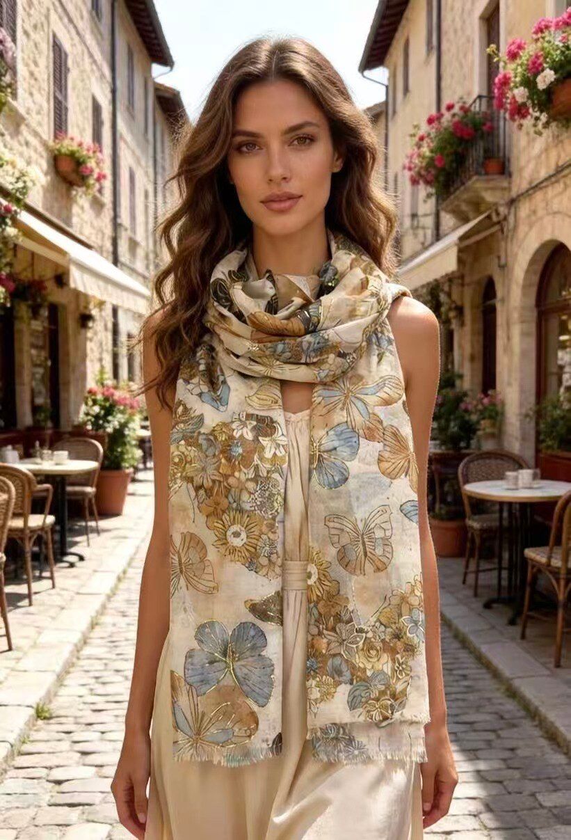 House of Smits Shawl vlinder beige pfs113160