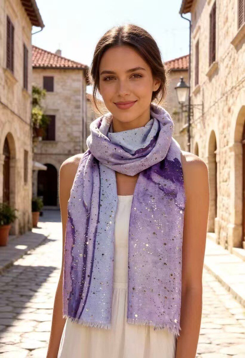 House of Smits Shawl spikkel lila pfs113187