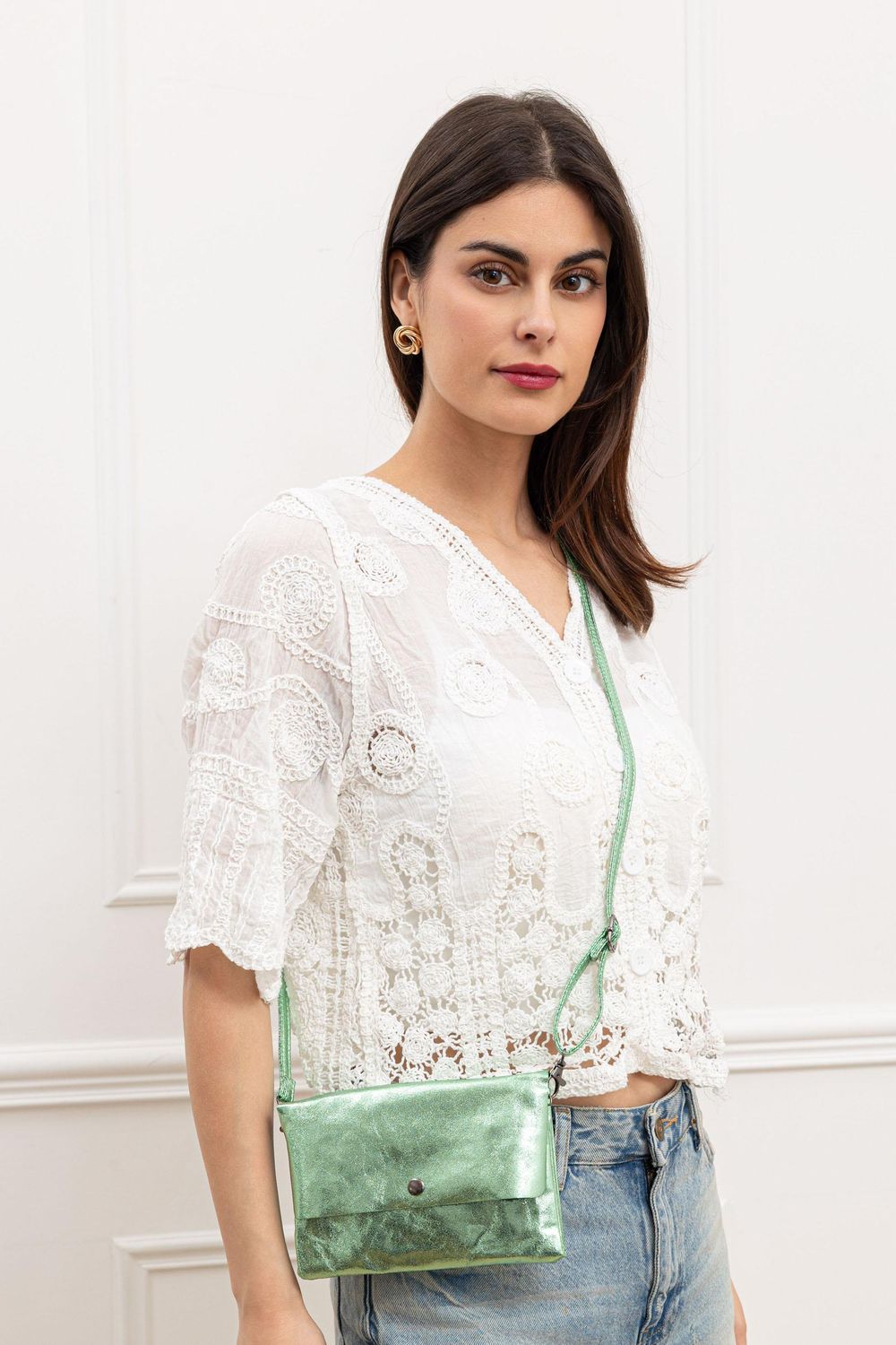 House of Smits Tas metallic mint efqm0315