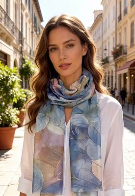 House of Smits Shawl leaves blauw pfs113165