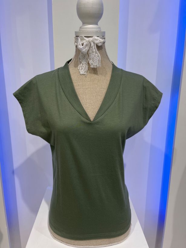 Smisses T-shirt vh katoen khaki k31108