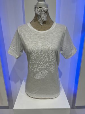Smisses T-shirt leaves katoen offwhite k32501