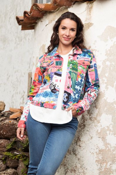 Orientique Jacket ponte fuchsia 23101