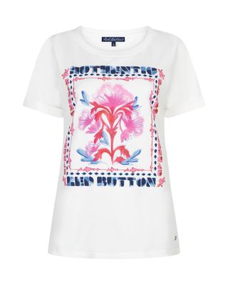 Red Button T-shirt Tee Temmy Offwhite/Pink SRB4825