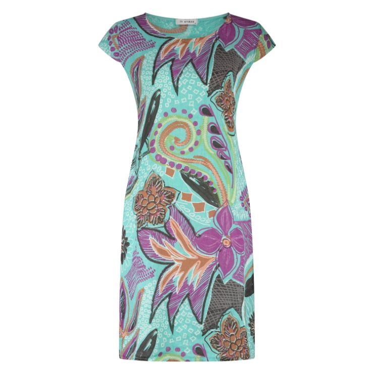 In Shape Jurk Fien artistic linnen aqua INS26113131