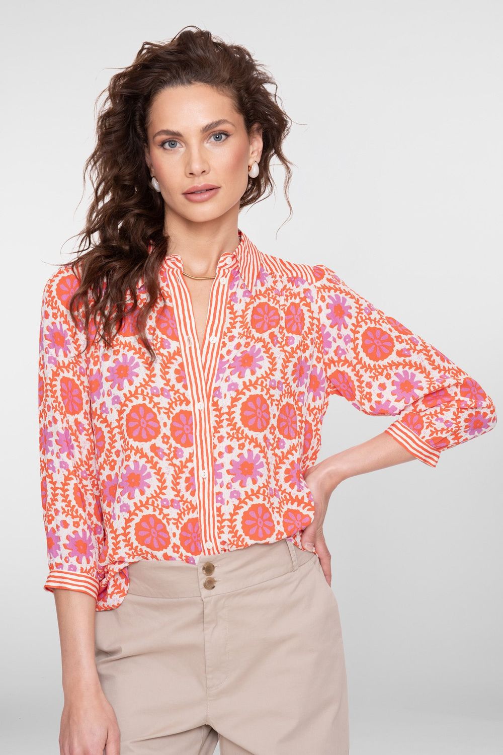 Geisha Blouse koraal 63225-20