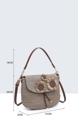 House of Smits Tas bloem bruin pf29002