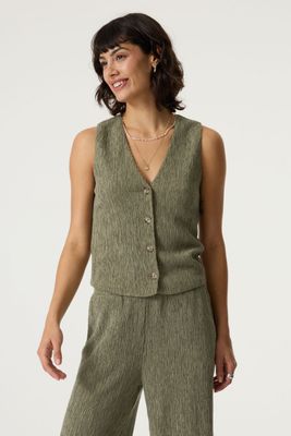 Garcia Gilet crinkle olive breeze R260290