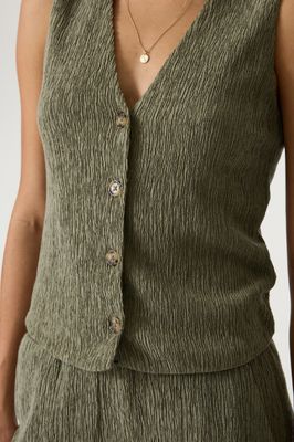 Garcia Gilet crinkle olive breeze R260290