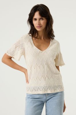 Garcia T-shirt vh katoen ecru O260007