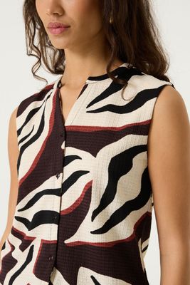 Garcia Top print brique S260021