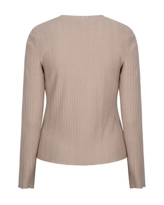 Red Button Top fine knit beige SRB5162