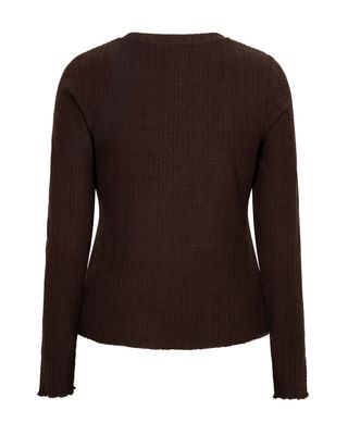 Red Button Top fine knit choco SRB5162