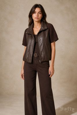 House of Smits Vest Faux choco ef2620