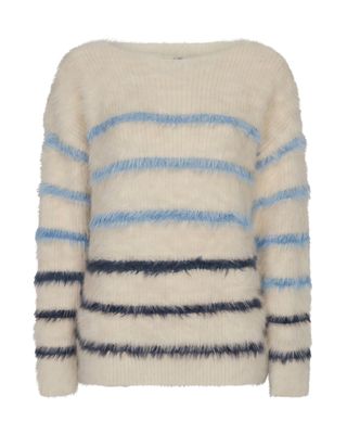 Red Button Trui Fuzzy stripe marine SRB5118 Red Button Trui Fuzzy stripe marine SRB5118
