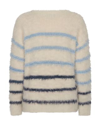 Red Button Trui Fuzzy stripe marine SRB5118