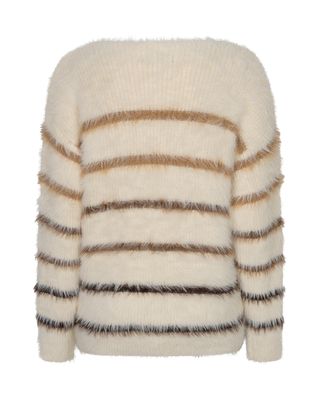 Red Button Trui Fuzzy stripe bruin SRB5118