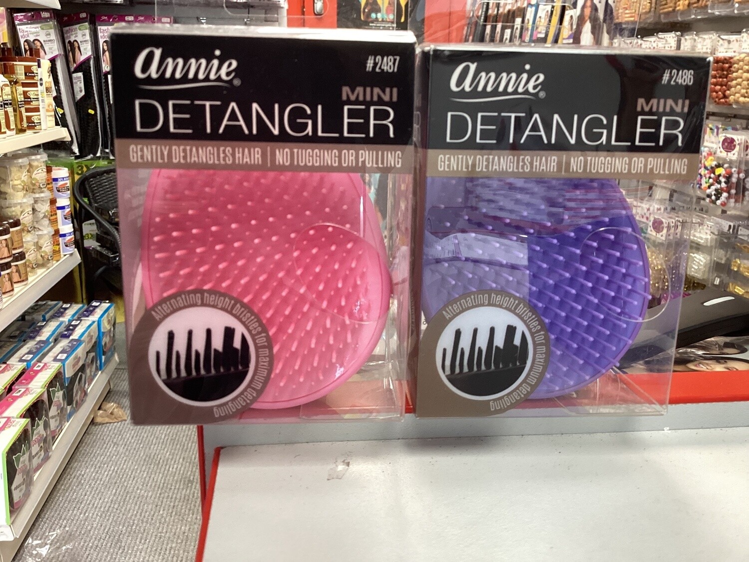 Mini Detangler Brush Rubberized, Color: Pink