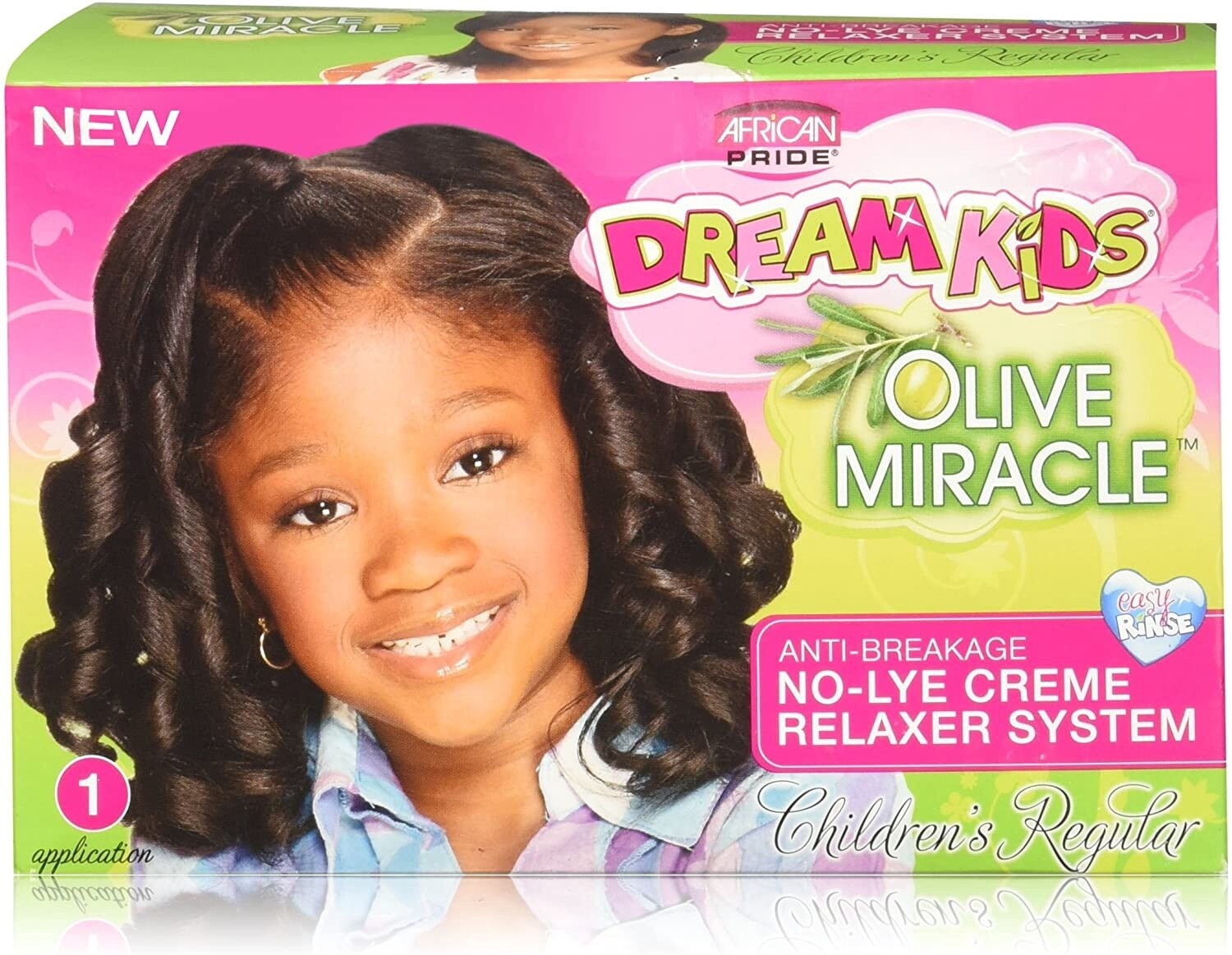 African Pride Dream Kids Olive Miracle Anti-Breakage No lye Cream Relaxer system (Regular)